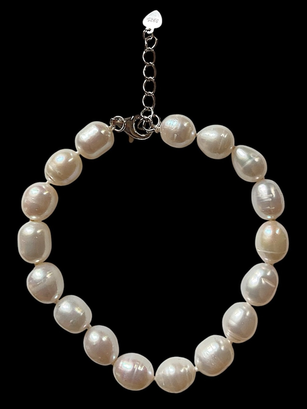 Sterling Silver Freshwater Pearl Bracelet 8”